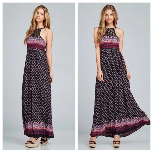 knee length dresses for ladies Listicle Babydoll Smocked Maxi Dress Large main image 0